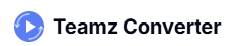 Teamz Converter logo (blue circular icon with brand name)